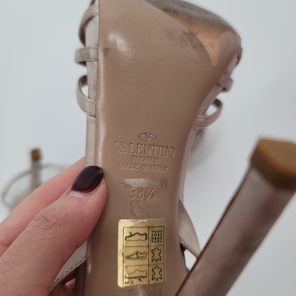 Valentino Garavani Satin Slingback Bow Platform Sandals Size 38.5 with Box - Picture 6 of 11